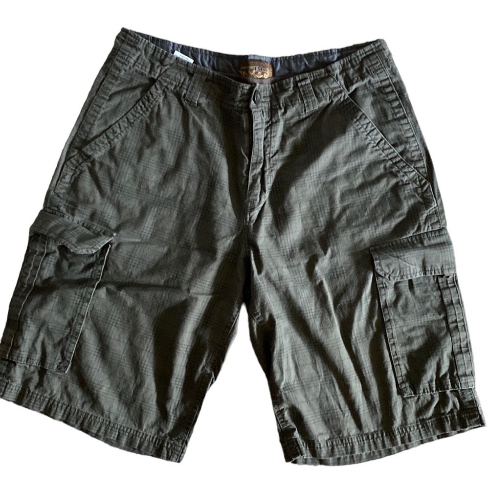 PRONTO Uomo Blue- Green Plaid Cargo Shorts- size 34